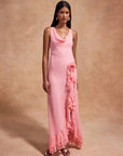 VIAJE MAXI DRESS IN BALLET PINK SILK CHIFFON