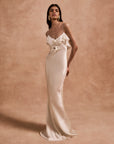 ESPERANZA MAXI DRESS IN IVORY SILK SATIN