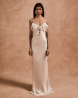 ESPERANZA MAXI DRESS IN IVORY SILK SATIN