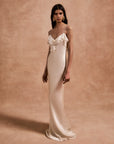 ESPERANZA MAXI DRESS IN IVORY SILK SATIN