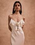 ESPERANZA MAXI DRESS IN IVORY SILK SATIN