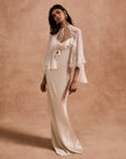 ESPERANZA MAXI DRESS IN IVORY SILK SATIN