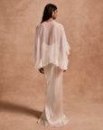 PRECIOSO CAPE IN IVORY SILK CHIFFON