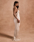 ESPERANZA MAXI DRESS IN IVORY SILK SATIN