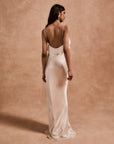 ESPERANZA MAXI DRESS IN IVORY SILK SATIN