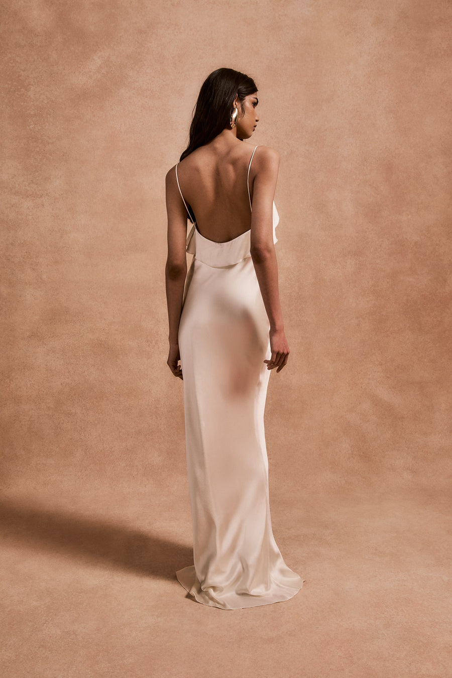 ESPERANZA MAXI DRESS IN IVORY SILK SATIN