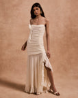 ROSADO MAXI DRESS IN IVORY CHIFFON