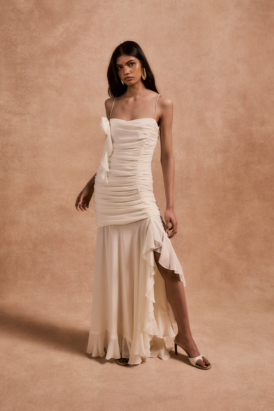 ROSADO MAXI DRESS IN IVORY CHIFFON