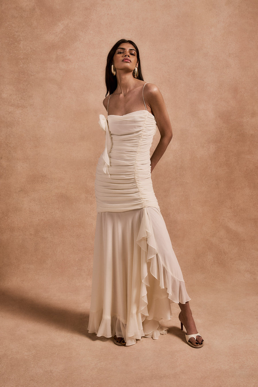 ROSADO MAXI DRESS IN IVORY CHIFFON