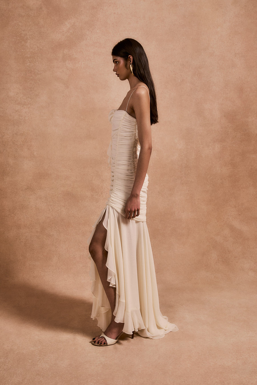 ROSADO MAXI DRESS IN IVORY CHIFFON