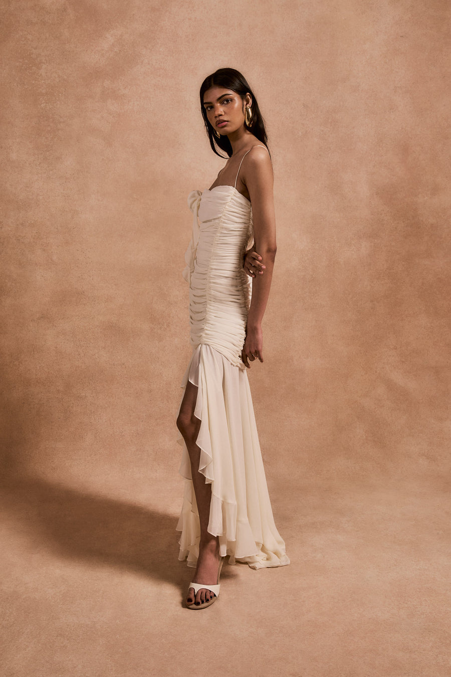 ROSADO MAXI DRESS IN IVORY CHIFFON