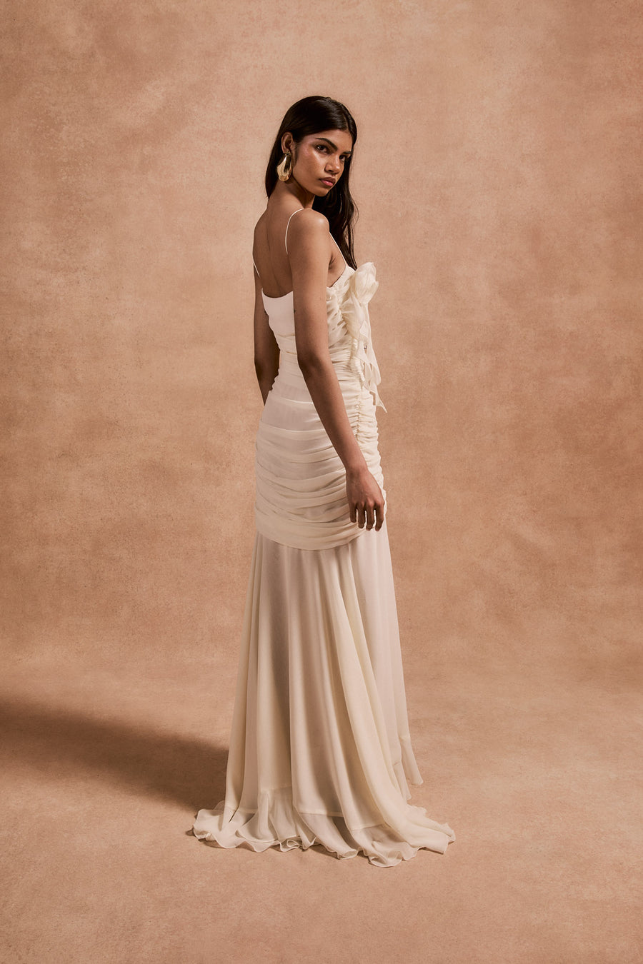 ROSADO MAXI DRESS IN IVORY CHIFFON