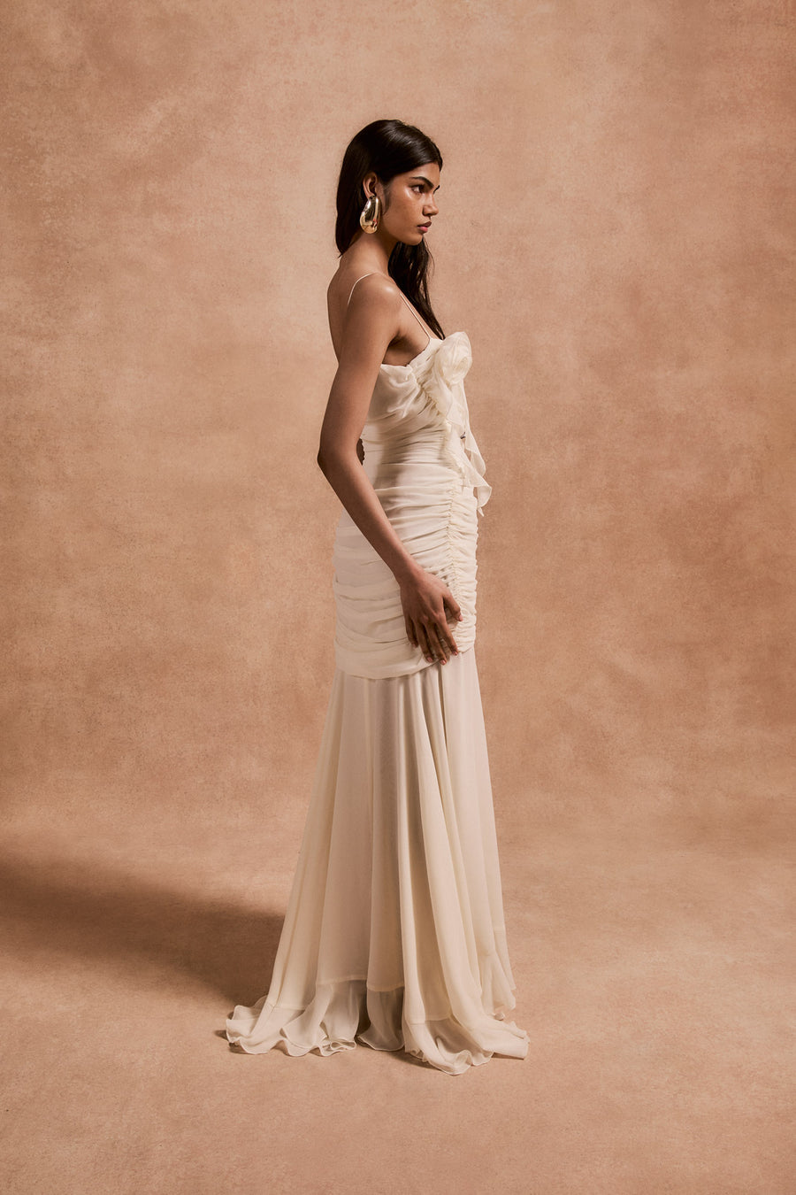 ROSADO MAXI DRESS IN IVORY CHIFFON