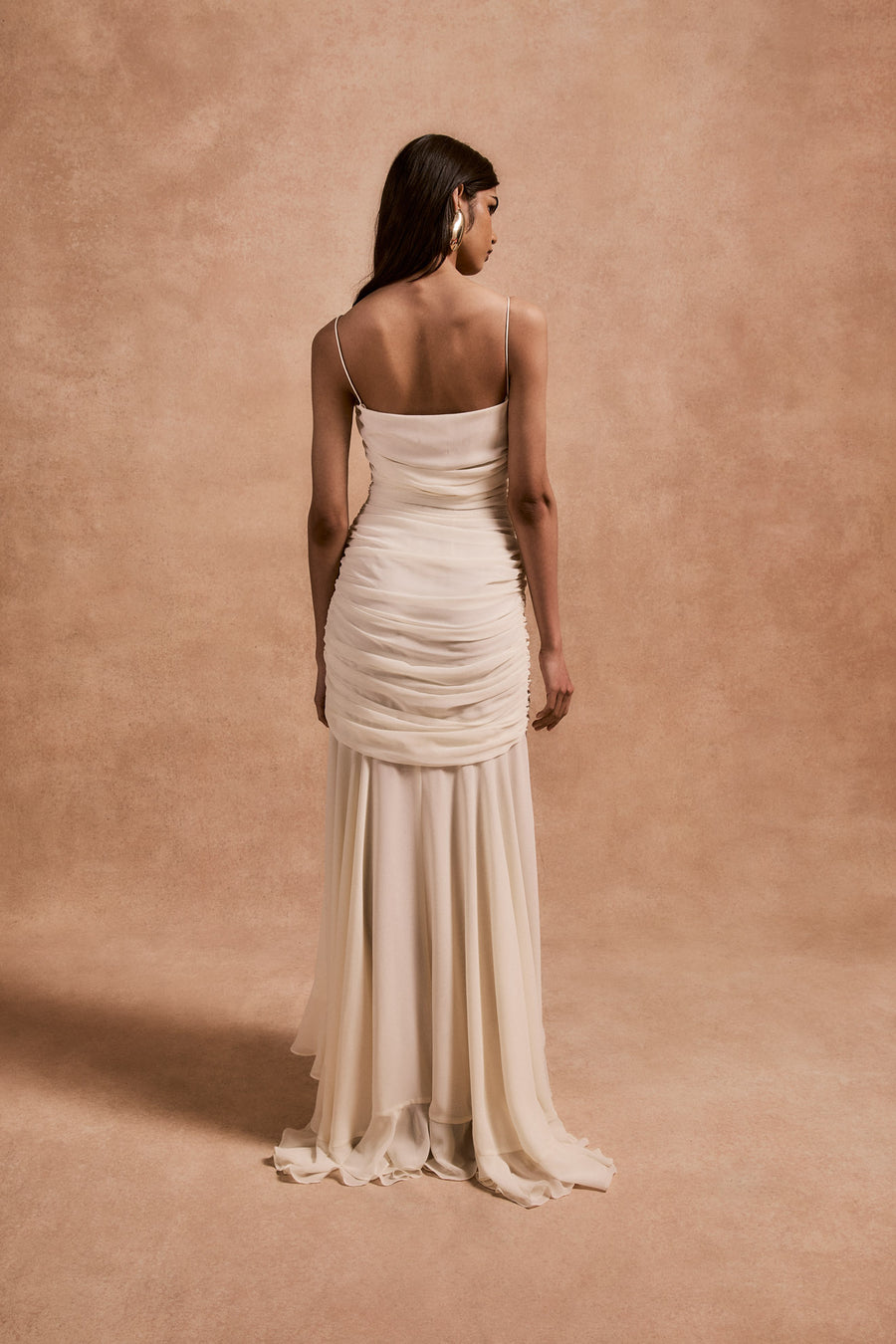 ROSADO MAXI DRESS IN IVORY CHIFFON