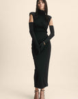 METROPOLITAN MIDI DRESS IN BLACK JERSEY