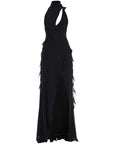 PARFAIT HALTER NECK DRESS IN BLACK CHIFFON